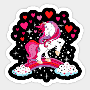 Unicorn Valentines day shirt toddler Girl Love Heart Rainbow Sticker